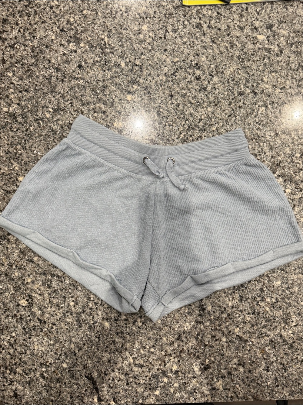 Ocean Drive Light Blue Ribbed Lounge Shorts with Drawstring